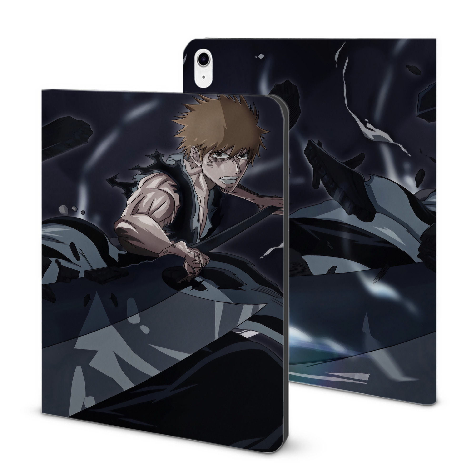 （画像用） ブリーチ BLEACH IPad ケース ブック型 PUレザー TPU 耐衝撃 軽量 薄型 ペン収納なし 全面保護 IPad 各モデル対応